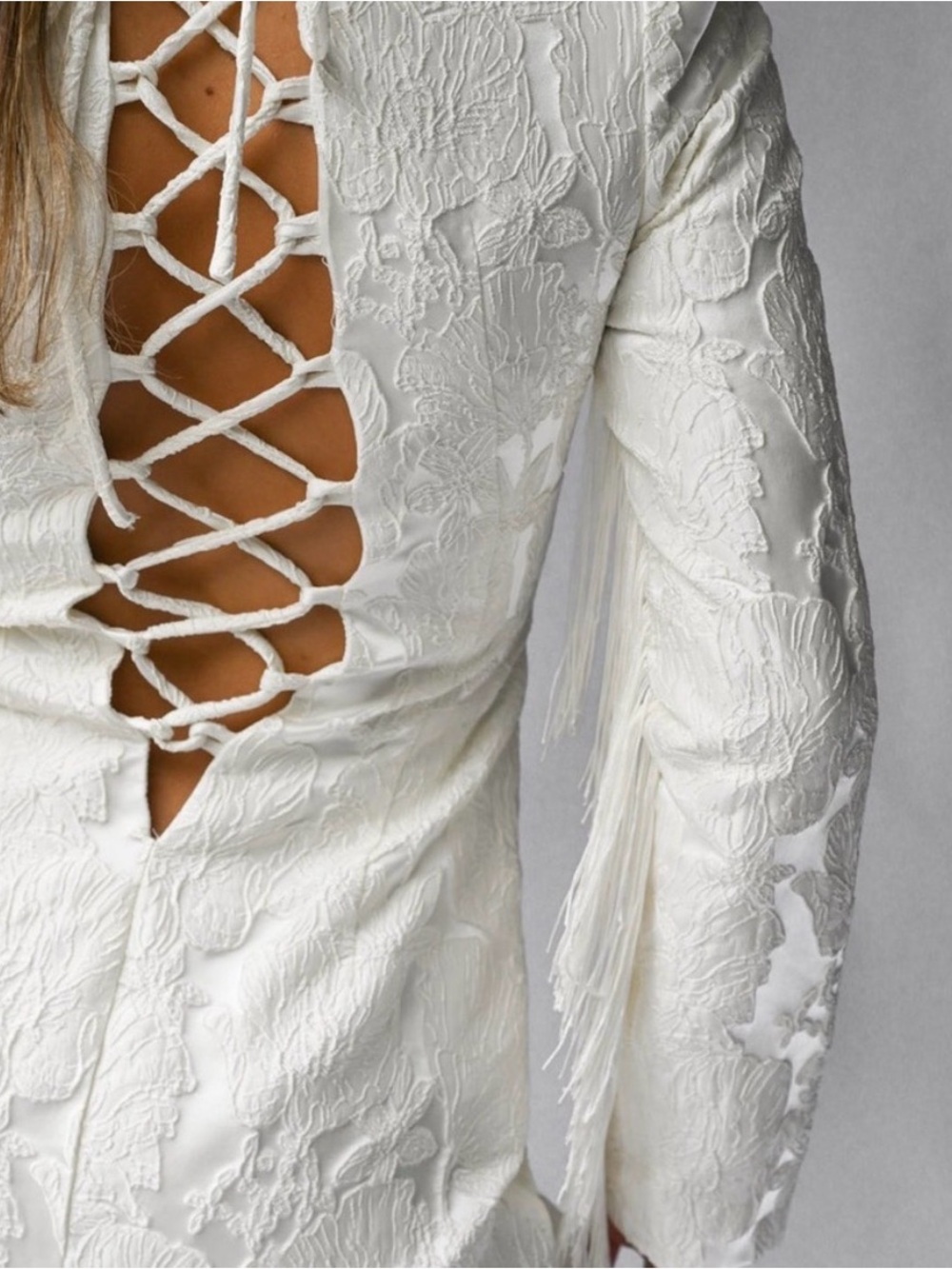 Yllw the Label Sterling Fringe Dress S Cream - Picture 9 of 9